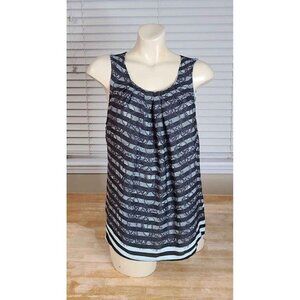 Elle Mint Green & Black Sleeveless Top Size Medium